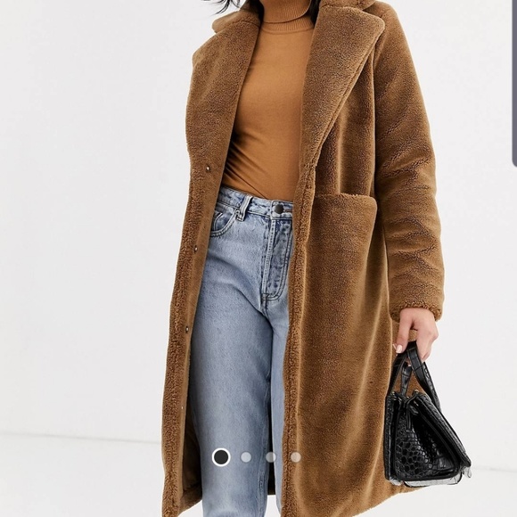 Anthropologie Jackets & Blazers - Vero Moda Long line Teddy Coat sz Sm brown